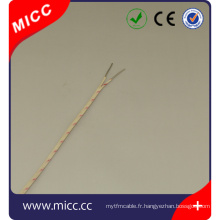 câble de thermocouple de type de la température élevée 2 * 0.8mm k avec l&#39;isolation de la fibre en céramique